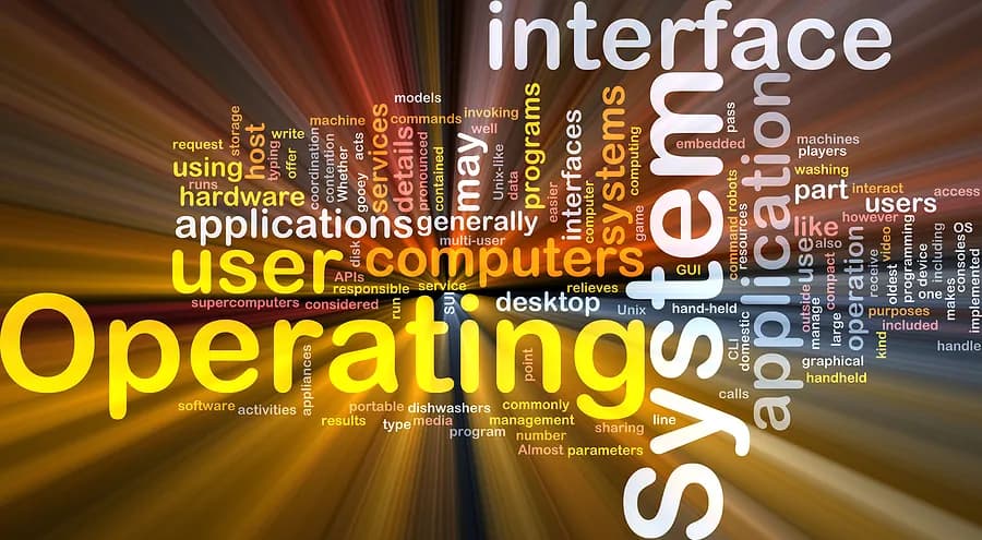 words graphic with different operating systems