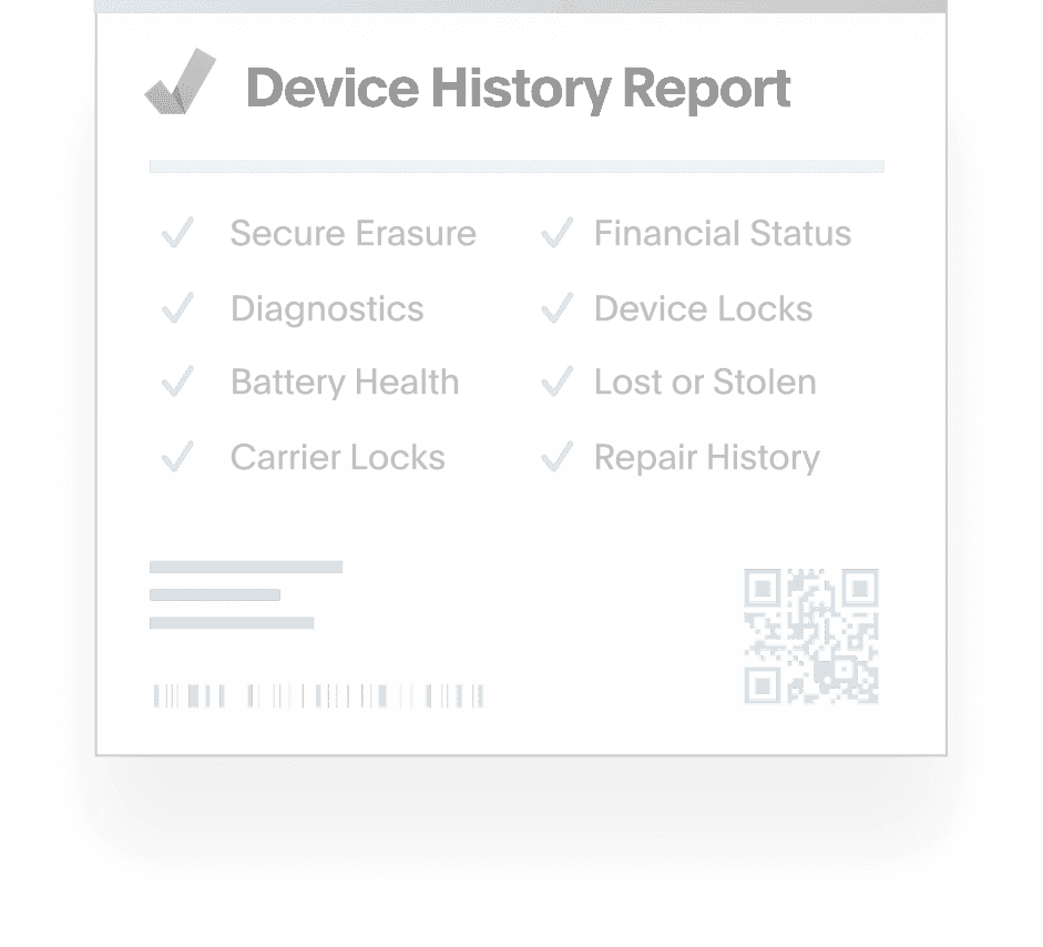 Phonecheck Device History Report mockup
